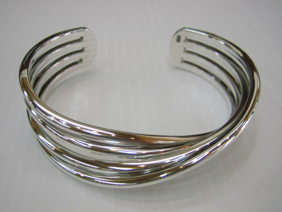 sterling silver Silver Twist  Bangle/cuff