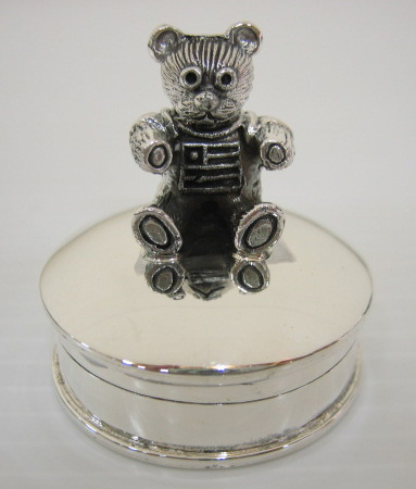 sterling silver Silver Bear Pill  Box