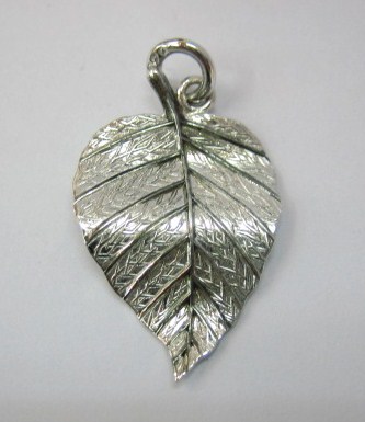 sterling silver Bodhi Tree Leaf Pendant