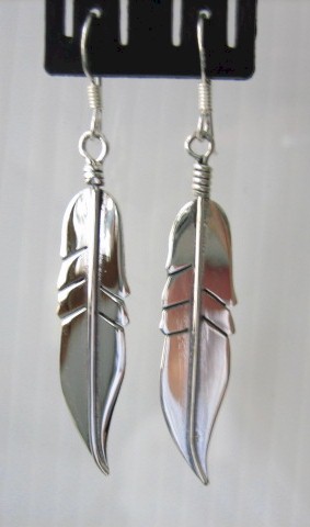 sterling silver Silver Feather Earrings