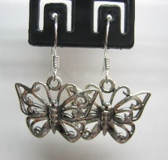 sterling silver Silver Butterfly Earrings.