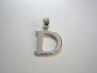 sterling silver Alphabet Charm / Pendant (Letter D)