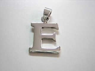 sterling silver Alphabet Charm / Pendant (Letter E)