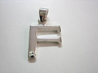 sterling silver Alphabet Charm / Pendant (Letter F)