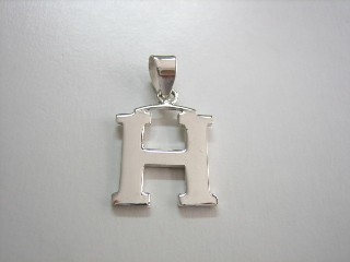 sterling silver Alphabet Charm / Pendant (Letter H)