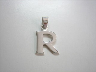 sterling silver Alphabet Charm / Pendant (Letter R)