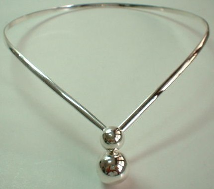 sterling silver Double Silver Ball Choker.