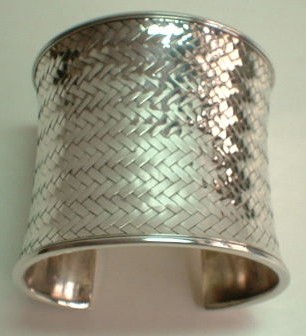 sterling silver Braided silver bangle.