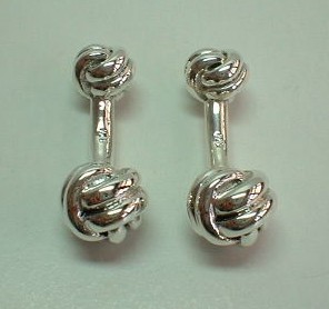 sterling silver Silver French Knot Cuff Links/Cufflinks.