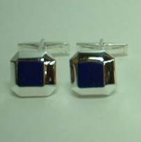 sterling silver Synthetic Lapis Cuff Links/Cufflinks.