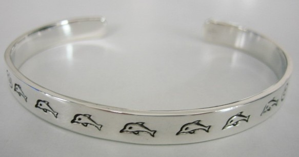 sterling silver Silver Dolphin Bangle