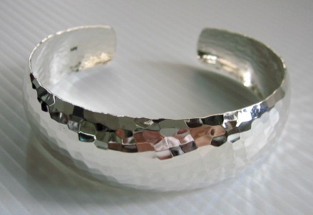 sterling silver Hammered Sterling Silver Bangle