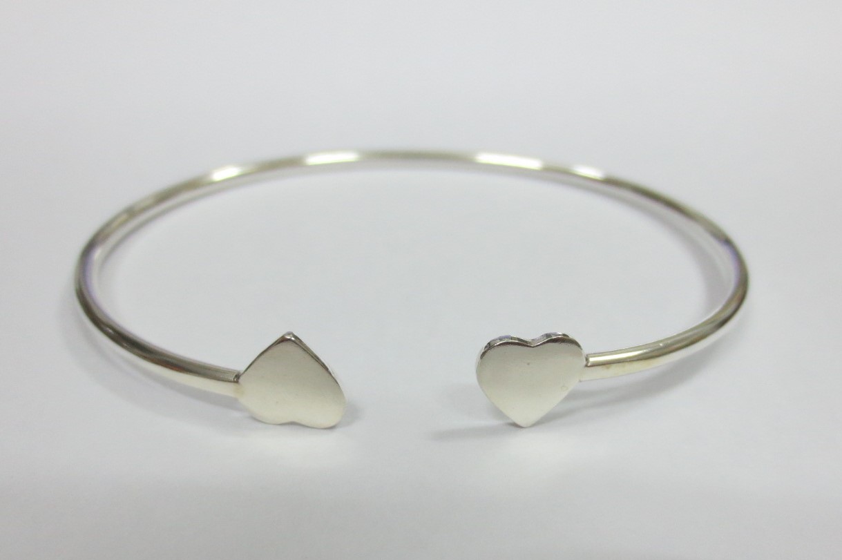 sterling silver Silver Heart Bangle