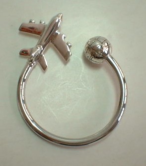 sterling silver Silver Aeroplane Key Ring.