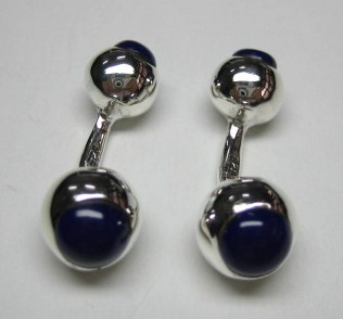 sterling silver Synthetic Lapis Cuff Links/Cufflinks.