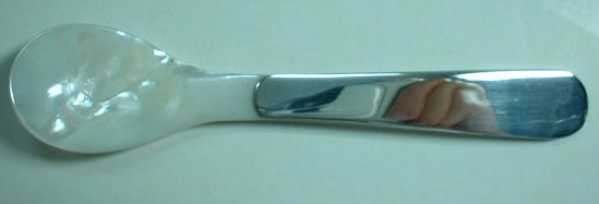 sterling silver Mother of Pearl Shell Spoon.