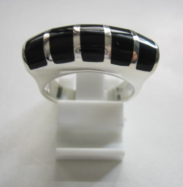 sterling silver Striped Onyx Ring.