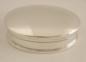 sterling silver Oval Shaped Silver Pill Box