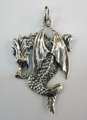 sterling silver Silver Dragon Pendant