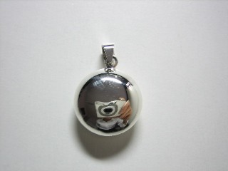 sterling silver Round Silver Pendant.