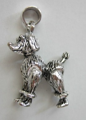 sterling silver Silver Poodle Charm / Pendant