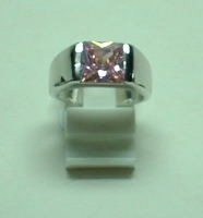 sterling silver Pink Cubic Zirconia Ring.