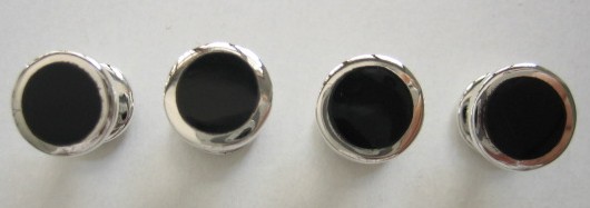 sterling silver Round onyx tuxedo stud / button