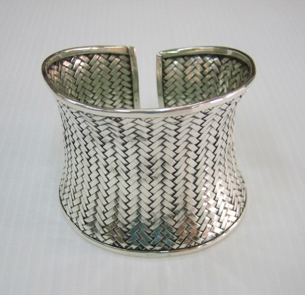 sterling silver Braided silver bangle/cuff