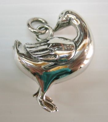 sterling silver Silver Duck  Pendant/Charm