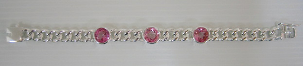 sterling silver Silver Pink topaz Bracelet