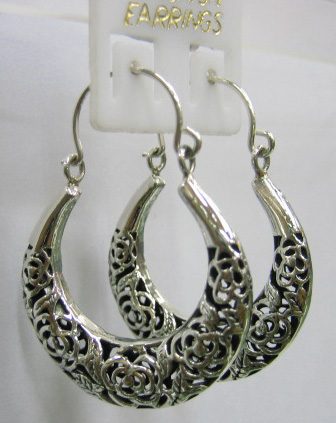 sterling silver Silver  Hoop Earring