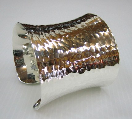 sterling silver Hammered Silver Bangle