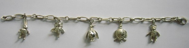 sterling silver Sterling Silver Charm Bracelet (Animals)