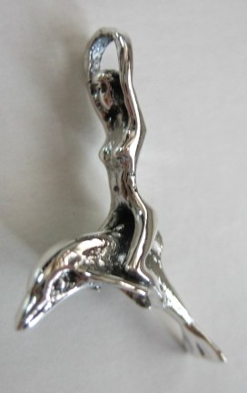 sterling silver Woman Riding Dolphin Pendant