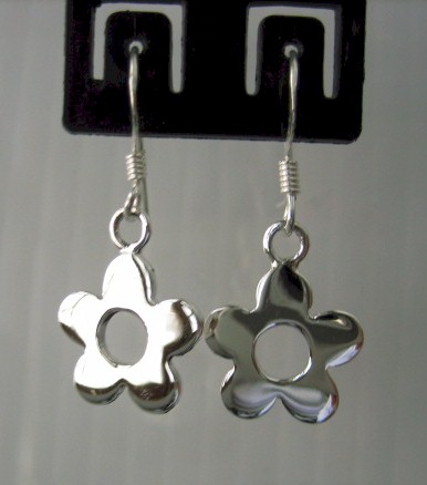 sterling silver Silver Dangling Flower Earrings