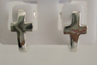 sterling silver Silver Cross Stud Earrings