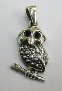 sterling silver Silver Owl Pendant