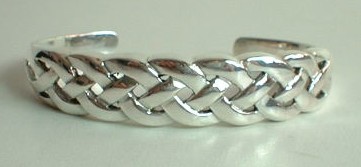 sterling silver Braided silver bangle