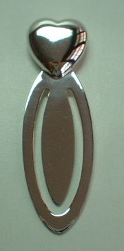 sterling silver Silver Heart Bookmark.