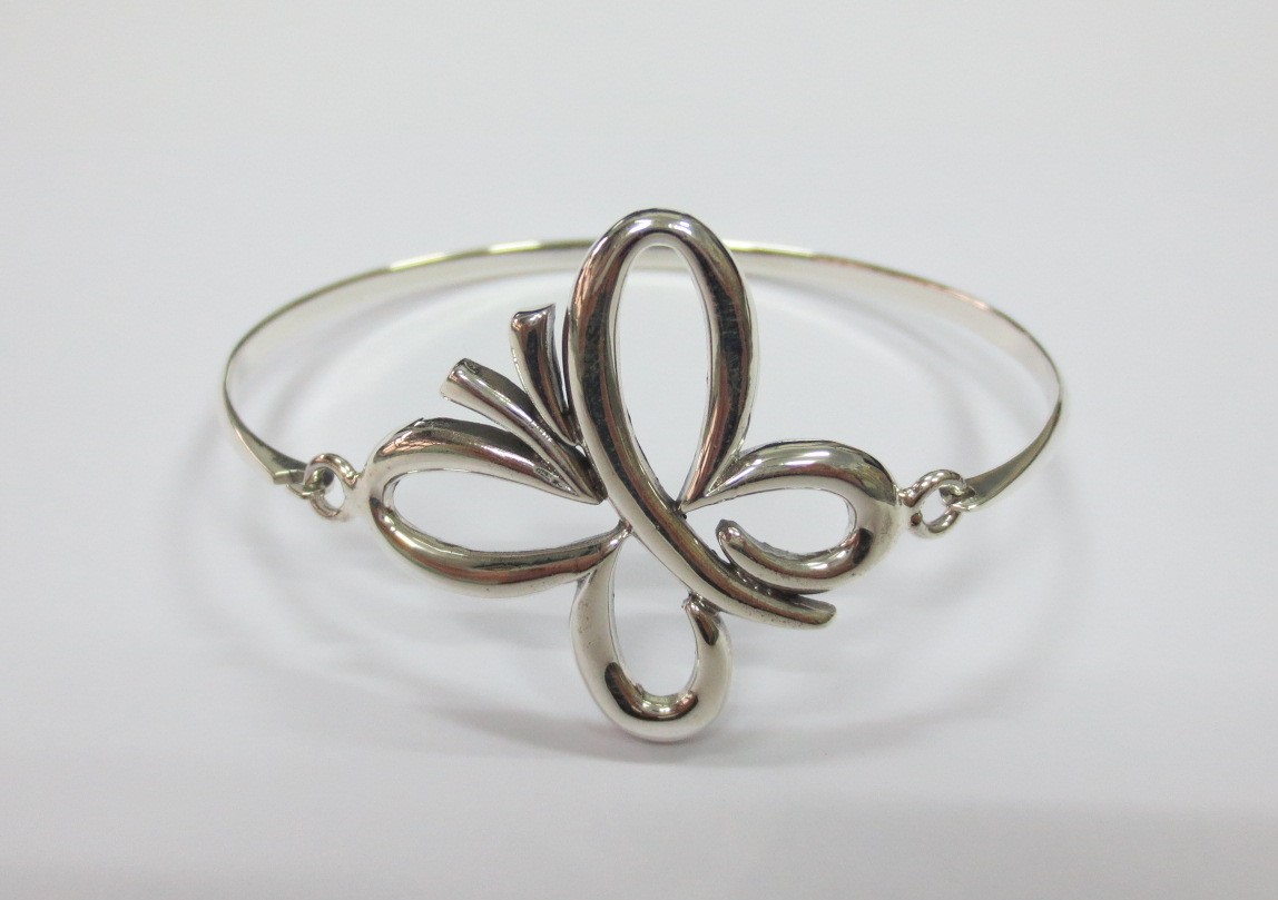 sterling silver Silver Butterfly Cuff Bangle