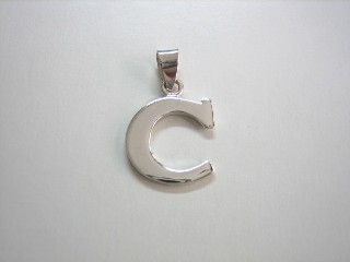 sterling silver Alphabet Charm / Pendant (Letter C)