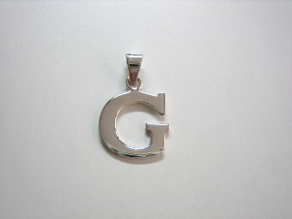 sterling silver Alphabet Charm / Pendant (Letter G)