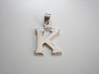 sterling silver Alphabet Charm / Pendant (Letter K)
