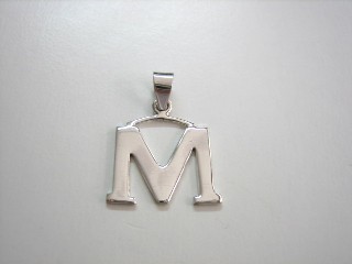 sterling silver Alphabet Charm / Pendant (Letter M)