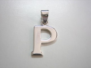 sterling silver Alphabet Charm / Pendant (Letter P)