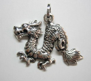 sterling silver Silver Dragon Pendant