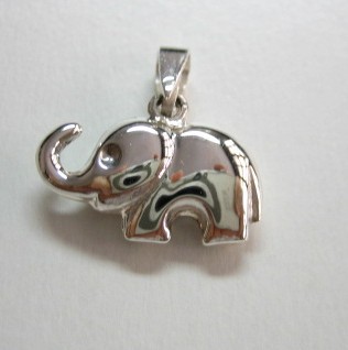 sterling silver Silver Elephant Charm (Small)