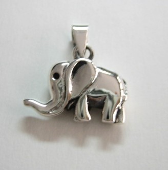 sterling silver Silver Elephant Charm (Small)