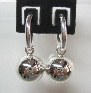 sterling silver Dangling Silver Ball Earrings