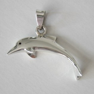 sterling silver Silver Dolphin Charm / Pendant